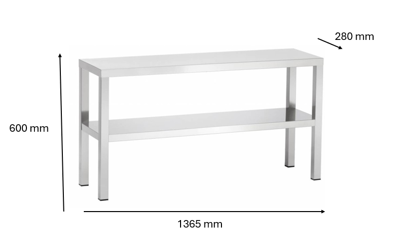 Etagère du chef à poser 1365 x 280 x 600 mm | CUIST EXT1365