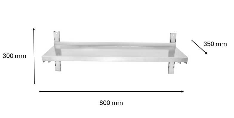 Etagère murale inox 800 x 300 x 350 mm | CUIST STSW083