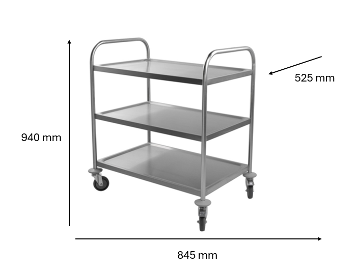 Chariot inox 845 x 525 x 940 mm | CUIST PRCL3