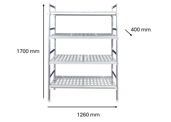 Rayonnage chambre froide 1260 x 400 x 1700 mm | CUIST BW812509