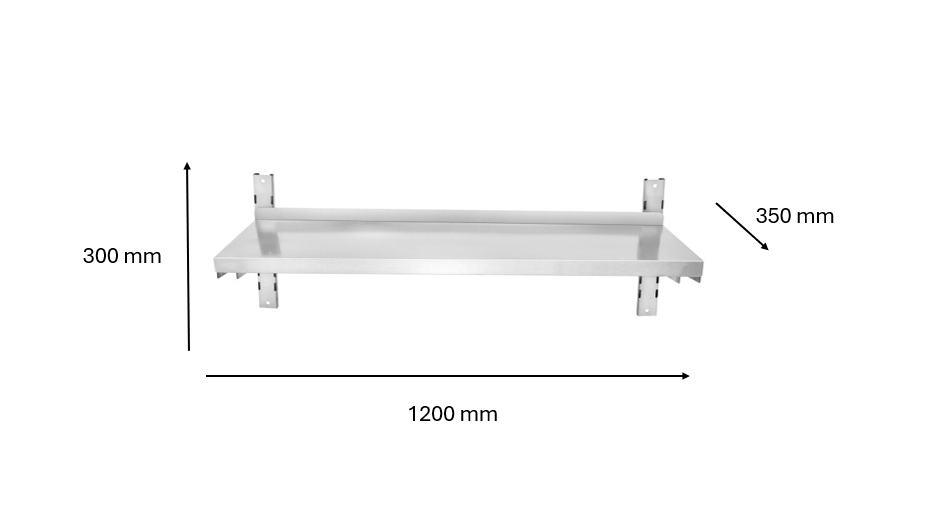 Etagère murale inox 1200 x 300 x 350 mm | CUIST STSW123