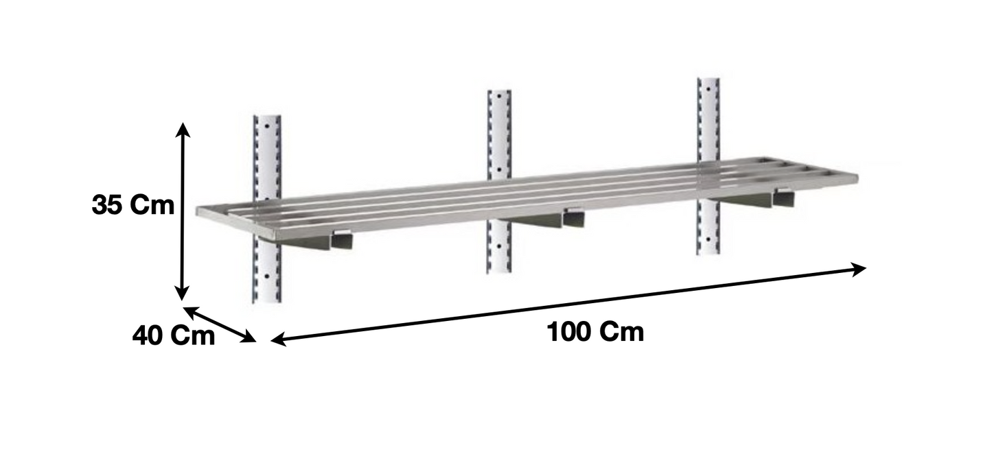 Etagère murale ajourée en inox 1000 x 400 x 350 mm | CUIST STSA104