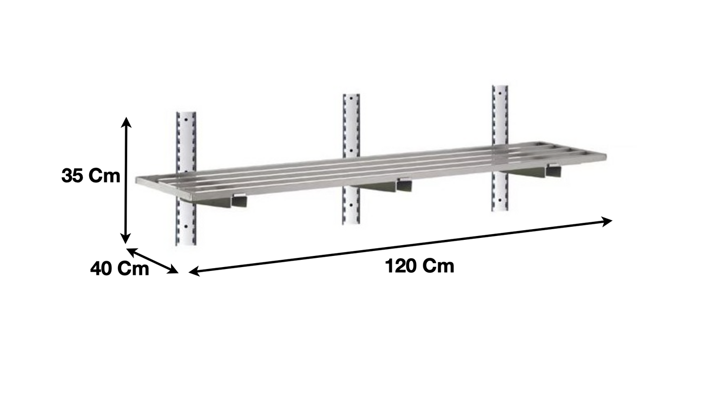 Etagère murale ajourée en inox 1200 x 400 x 350 mm | CUIST STSA124
