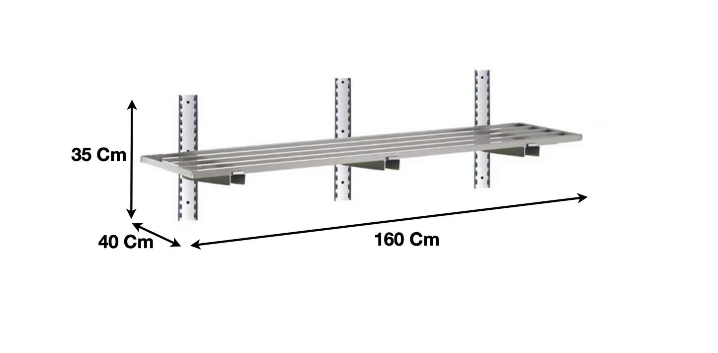 Etagère murale ajourée en inox 1600 x 400 x 350 mm | CUIST STSA164