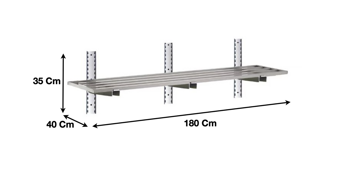 Etagère murale ajourée en inox 1800 x 400 x 350 mm | CUIST STSA184
