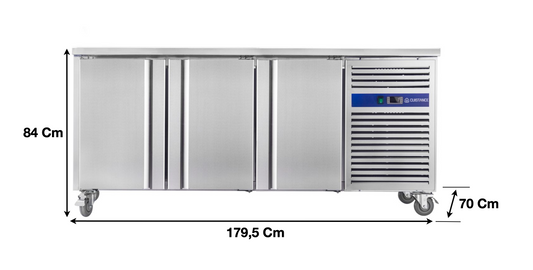 Meuble table congélateur – 3 portes pleines GN1/1 | CUIST GN3100BT