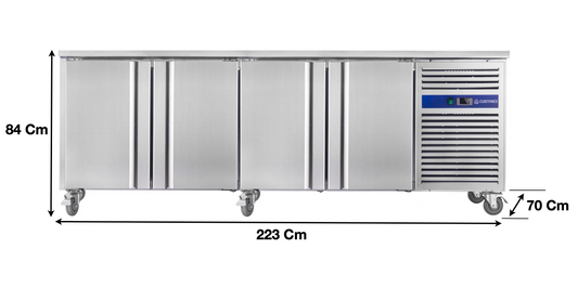 Meuble table réfrigérée – 4 portes pleines GN1/1 | CUIST GN4100TN