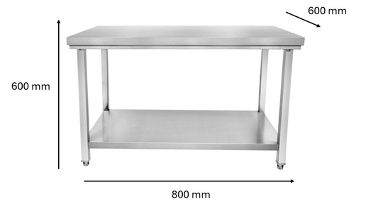 Table soubassement inox 800 x 600 x 600 mm | CUIST STTF086S