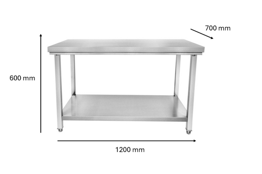 Table soubassement inox 1200 x 700 x 600 mm | CUIST STTF127S