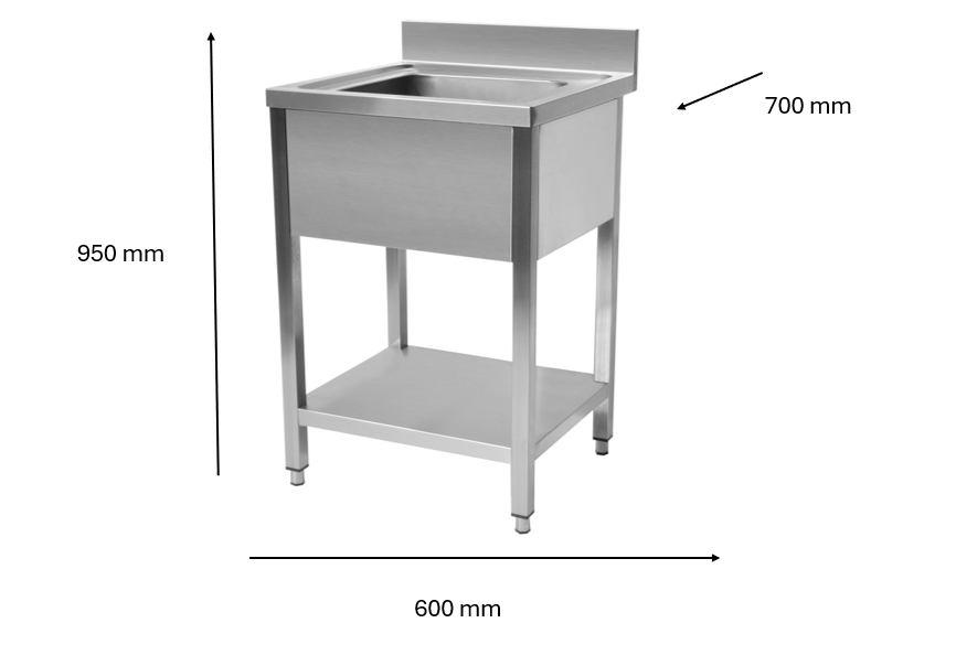 Plonge en inox 600 x 700 x 950 mm | CUIST STSK067