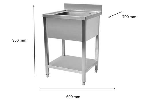 Plonge en inox 600 x 700 x 950 mm | CUIST STSK067