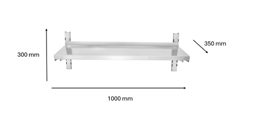 Etagère murale inox 1000 x 300 x 350 mm | CUIST STSW103