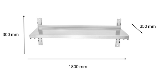 Etagère murale inox 1800 x 300 x 350 mm | CUIST STSW183