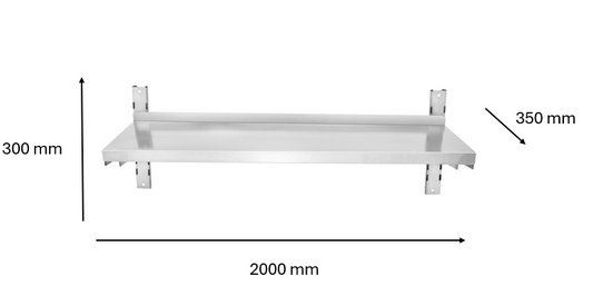 Etagère murale inox 2000 x 300 x 350 mm | CUIST STSW203
