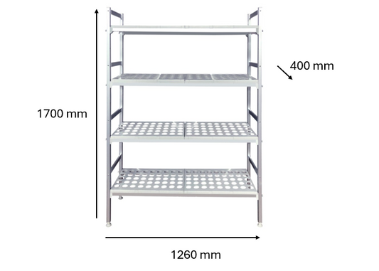 Rayonnage chambre froide 1260 x 400 x 1700 mm | CUIST BW812509