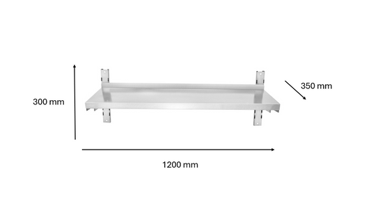 Etagère murale inox 1200 x 300 x 350 mm | CUIST STSW123