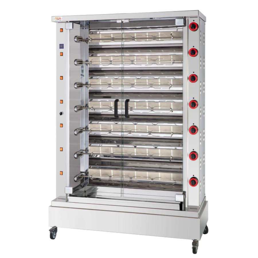 Rôtissoire à Gaz FECA DESIN 7 – 7 Broches – Capacité 35-42 Poulets – Design Premium
