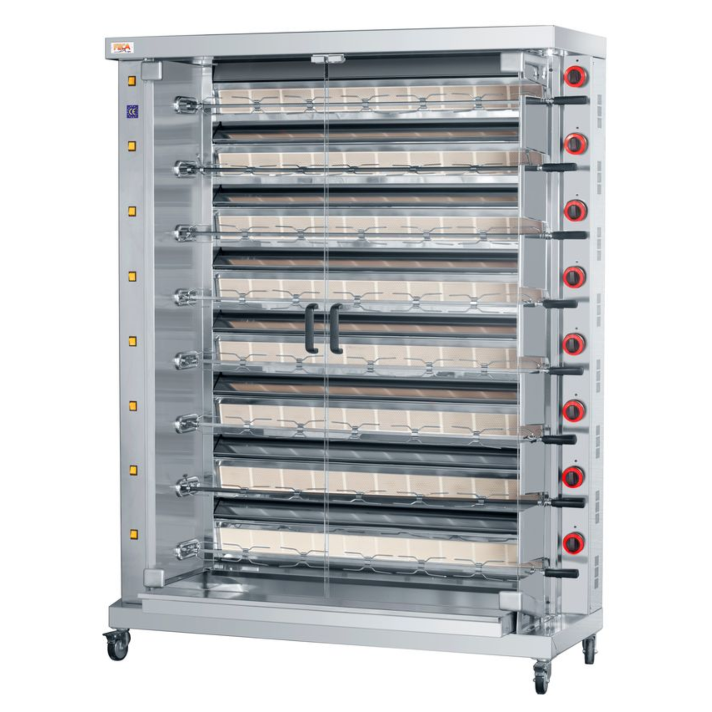 Rôtissoire à Gaz FECA INDESXL 8 – 8 Broches – Très Haute Capacité & Design Industriel