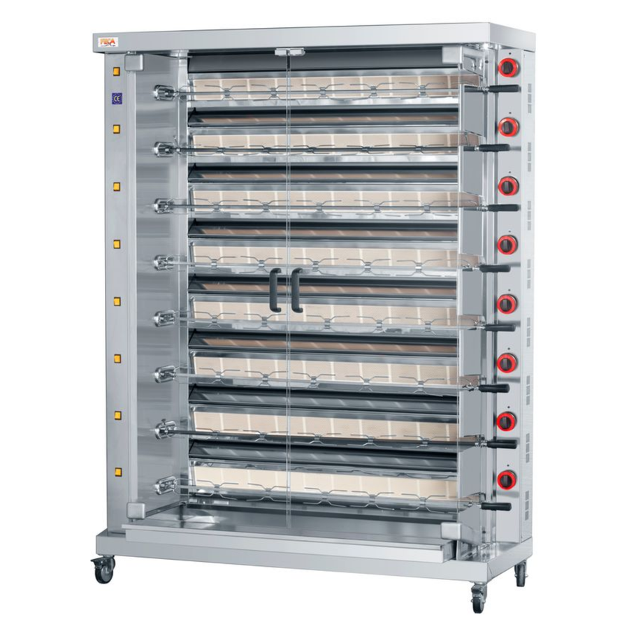 Rôtissoire à Gaz FECA INDESXL 8 – 8 Broches – Très Haute Capacité & Design Industriel