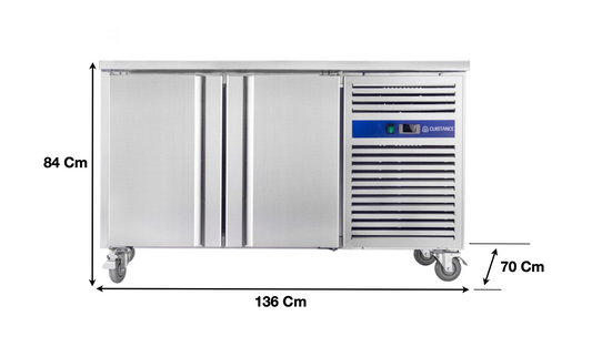 Meuble table congélateur – 2 portes pleines GN1/1 | CUIST GN2100BT