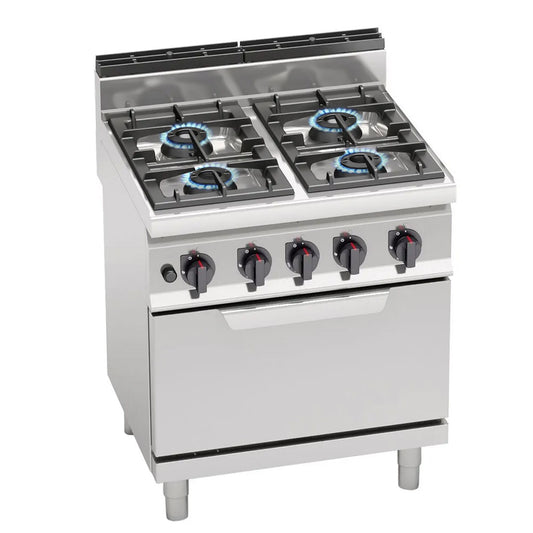 Cuisinière gaz sur placard - 6 feux - Inox - AT7G6B-F-2