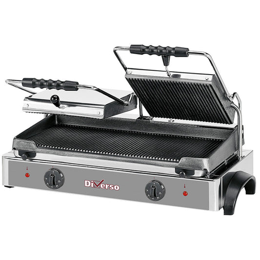 Grill panini électrique double plaques rainurées - WR-GR82-62 - GRILL PANINI
