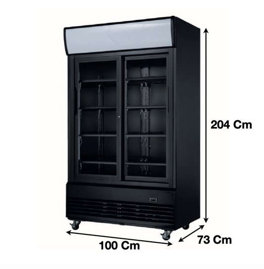 Armoire à boissons réfrigérée avec 2 portes vitrées battantes 800 L | CUIST LG800BFB