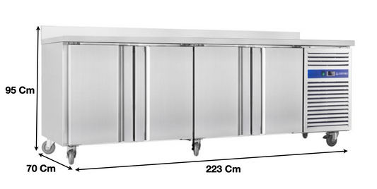 Meuble table congélateur – 4 portes pleines GN1/1 | CUIST GN4200BT
