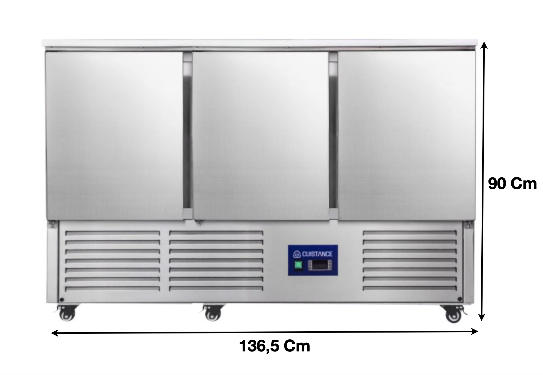 Meuble table réfrigérée – 3 portes pleines GN1/1 | CUIST S903SSTOP