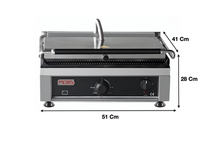 Machine à panini XL – Rainurée/Rainurée - Marque: SGS GASTRO | TG-2745-E