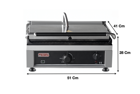 Machine à panini XL – Rainurée/Rainurée - Marque: SGS GASTRO | TG-2745-E