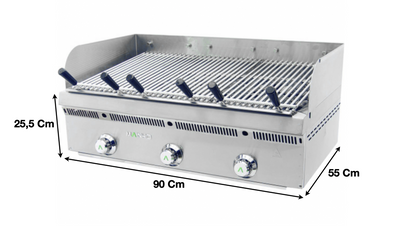 Grillade charcoal 3 zones gaz – Grille Poisson, Marque: MAINHO | M04-PBV90O