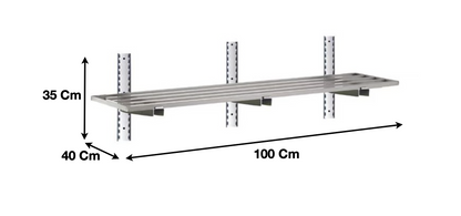 Etagère murale ajourée en inox 1000 x 400 x 350 mm | CUIST STSA104
