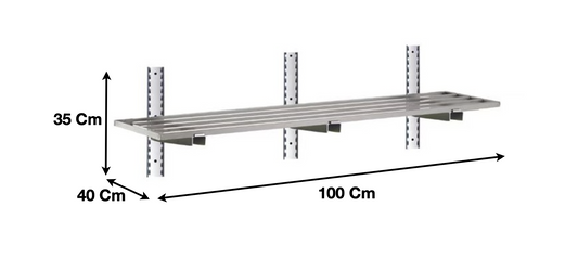 Etagère murale ajourée en inox 1000 x 400 x 350 mm | CUIST STSA104