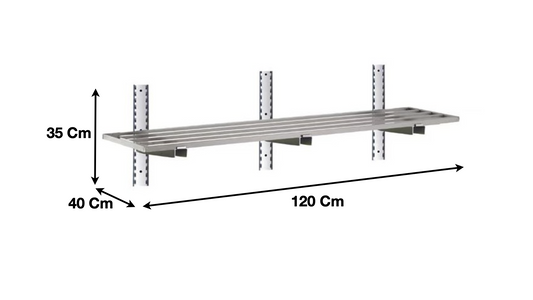 Etagère murale ajourée en inox 1200 x 400 x 350 mm | CUIST STSA124