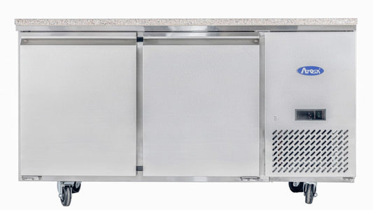 Table à pizzas réfrigérée - 2 portes - Inox et granit - EPF3495GR-P - TABLE A PIZZAS A DOSSERET