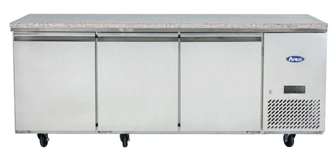 Table à pizzas réfrigérée - 3 portes - Inox et granit - EPF3485GR-P - TABLE A PIZZAS