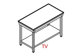 Table de travail avec tablette inférieure - 800x700 - TL871KD - TABLE INOX