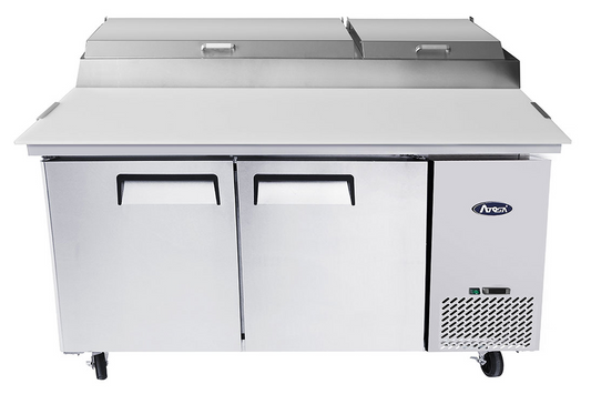 Table réfrigérée de préparation à pizzas - 2 portes - Inox - MPF8202GR - TABLE DE PRÉPARATION A PIZZAS