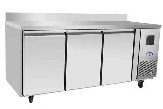Table réfrigérée négative GN1/1 avec dosseret - 3 portes - Inox - EPF3472GR-SB - TABLE RÉFRIGÉRÉE NÉGATIVE INOX