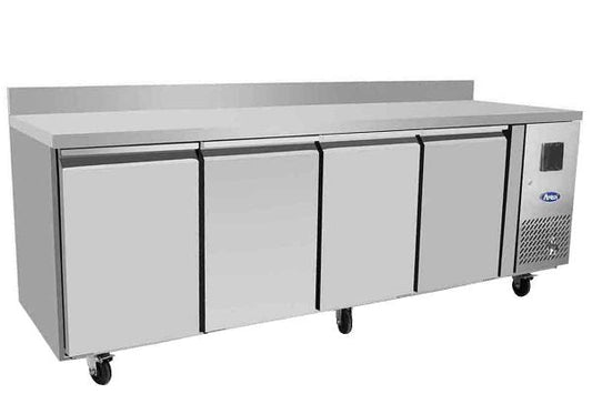 Table réfrigérée positive avec dosseret - 4 portes - Inox - EPF3441GR-SB - TABLE RÉFRIGÉRÉE INOX AVEC DOSSERET