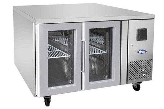 Table réfrigérée positive GN1/1 vitrée - 2 portes - Inox - EPF3721GR - TABLE RÉFRIGÉRÉE INOX VITRÉE AVEC TIROIRS