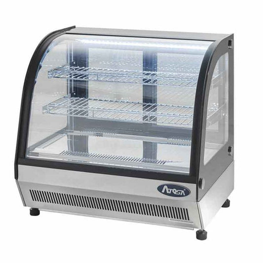 Vitrine réfrigérée de comptoir bombée - 110 L - Inox - WTY110L - VITRINE DE COMPTOIR BOMBÉE
